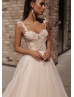 Beaded Lace Tulle Corset Back Popular Wedding Dress